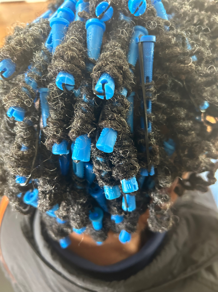 Blue Rods On Locs