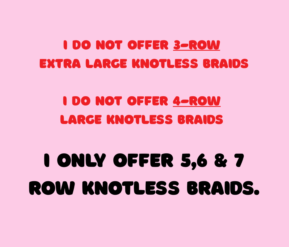 NO EXTRA LARGE OR LARGE KNOTLESS