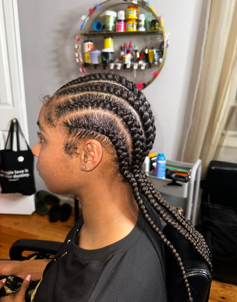 Straight back (9+ braids)