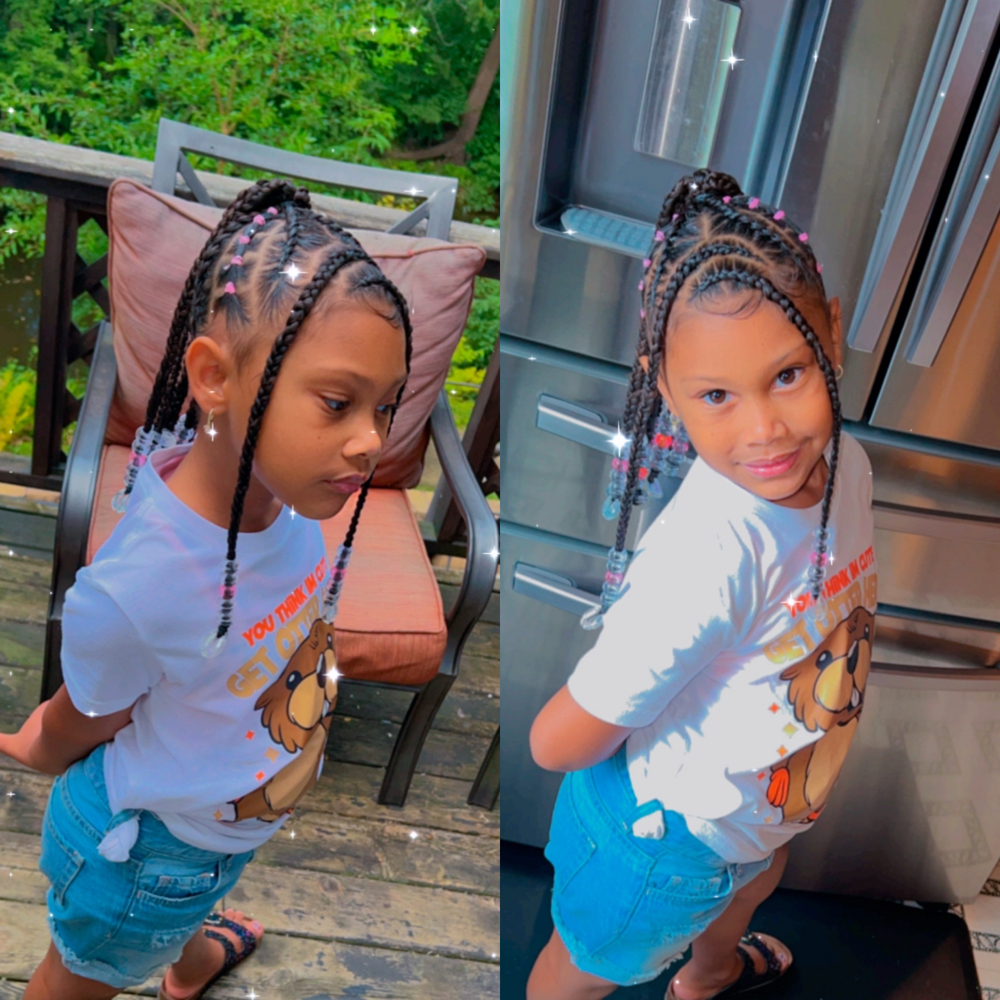 Kids Feed In Braids Into A Ponytail at HairrFlo in Los Angeles, CA