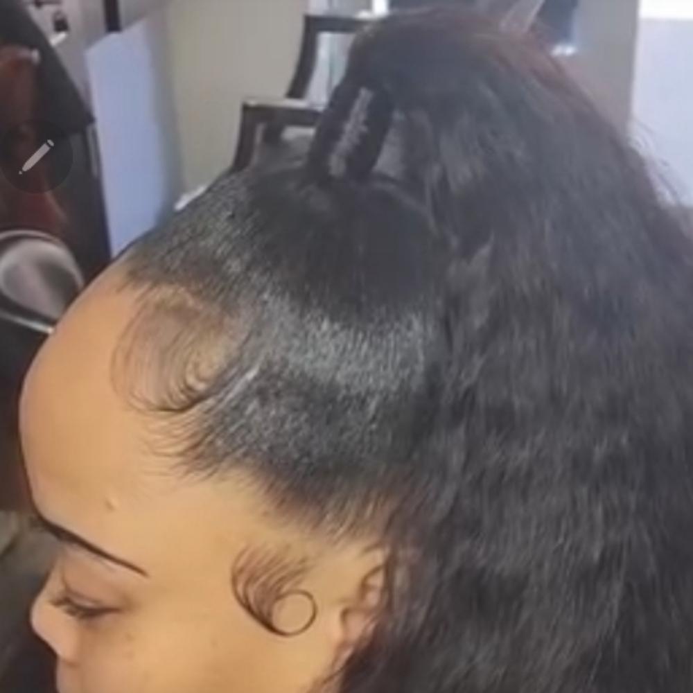 Half Up Half Down Weave at Talent Is Hair in New York, NY