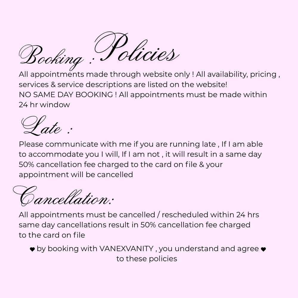Policies at VANEXVANITY in Smyrna, TN