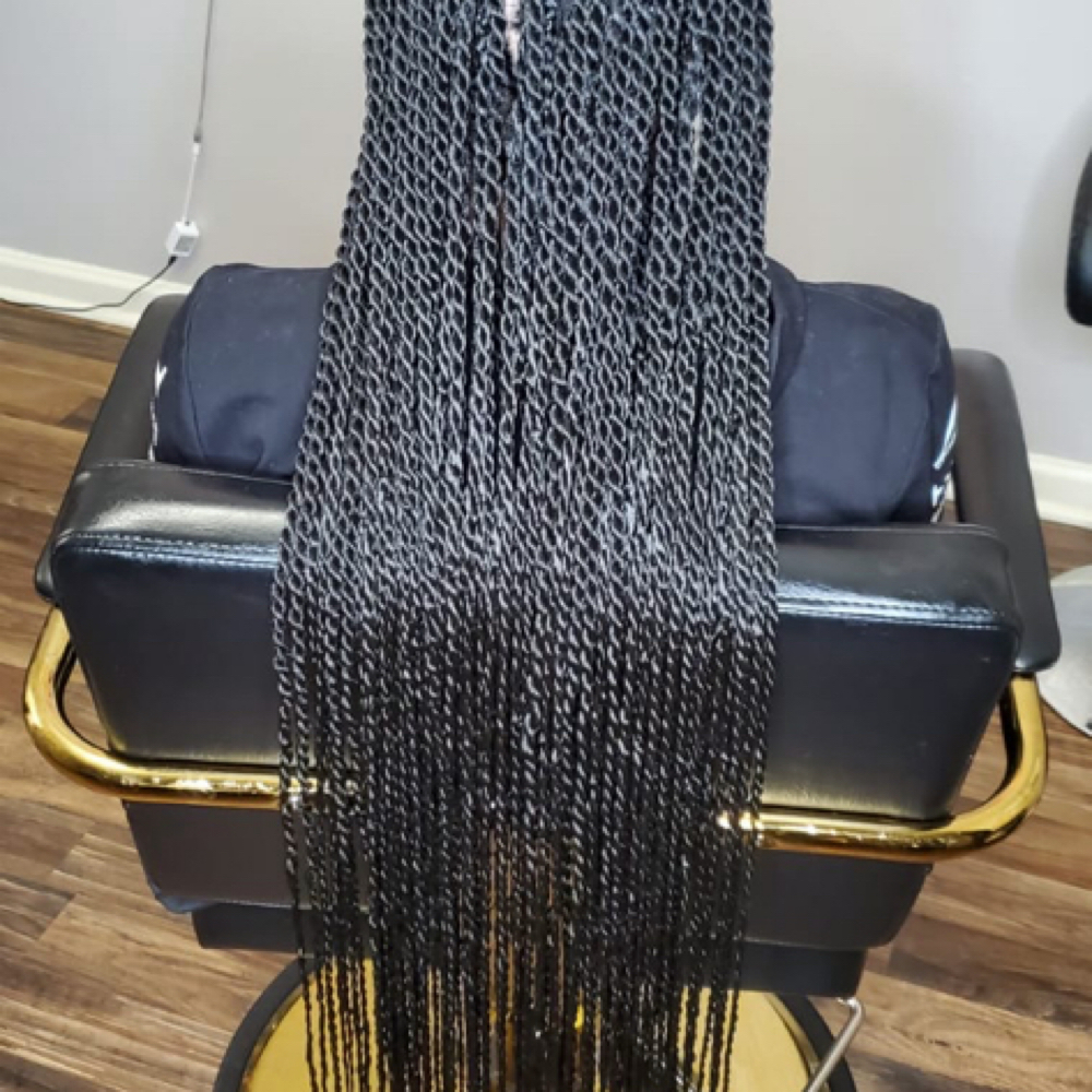 Thigh Lenght Senegales Twist at Glow Braiding Atlanta in Kennesaw, GA