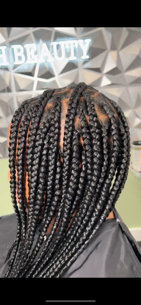Large Knotless Braids Mid Back