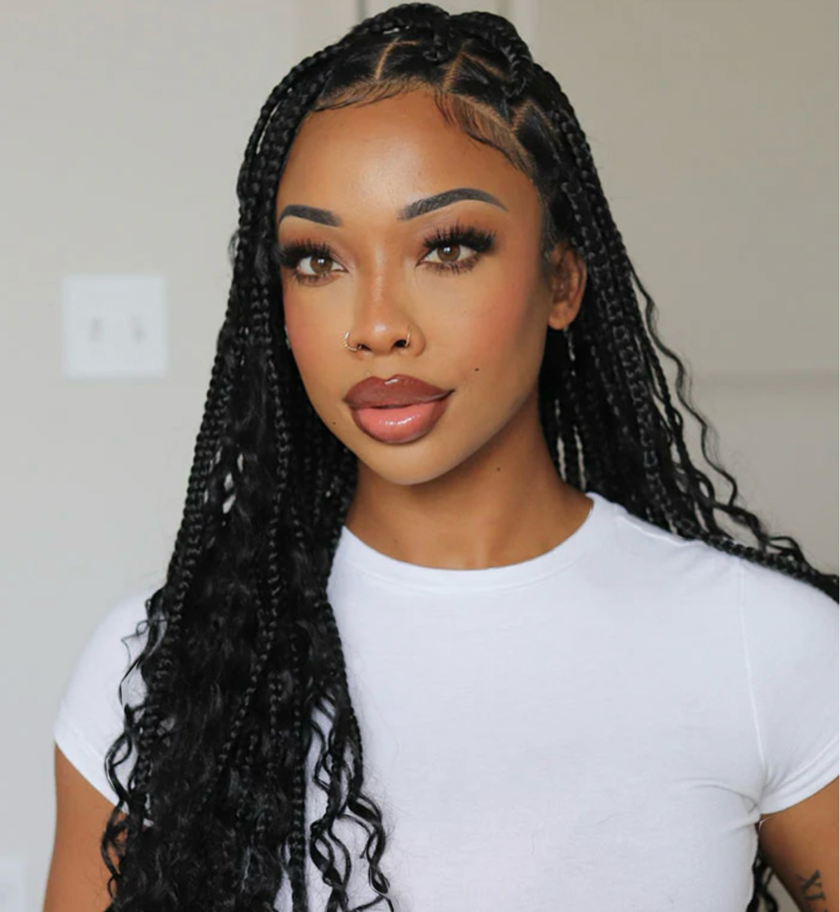 Med. Knotless Braids & Half Sew- in