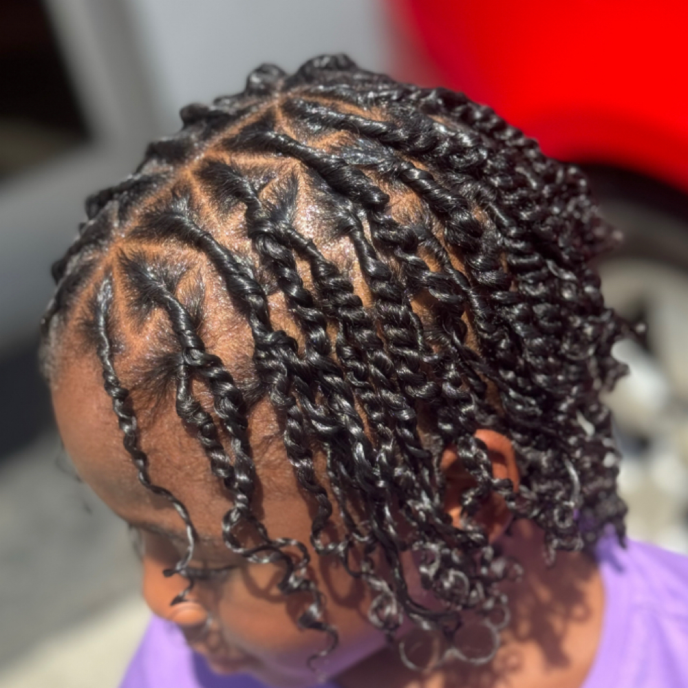 Kids Medium Two Strand Starter Locs at Dee Did’em in Kinston, NC