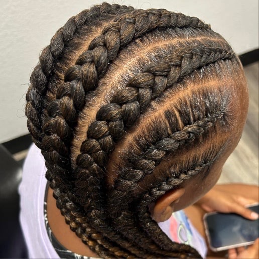 Feed-In Cornrows w/Braiding Hair at KAAATWALK Hair Studio in Virginia Beach, VA