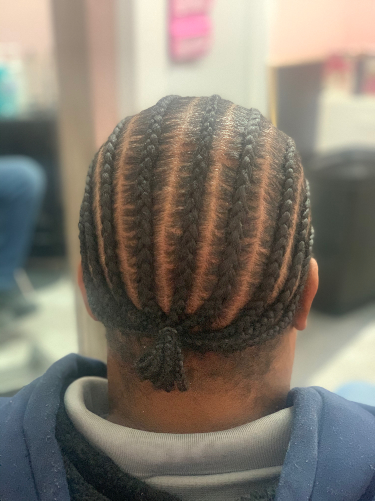 Mens stright Back Braids