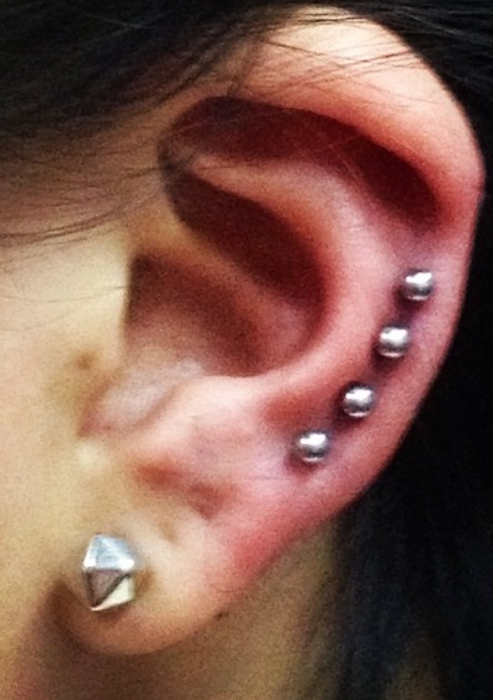 Outer Helix (4 piercings)