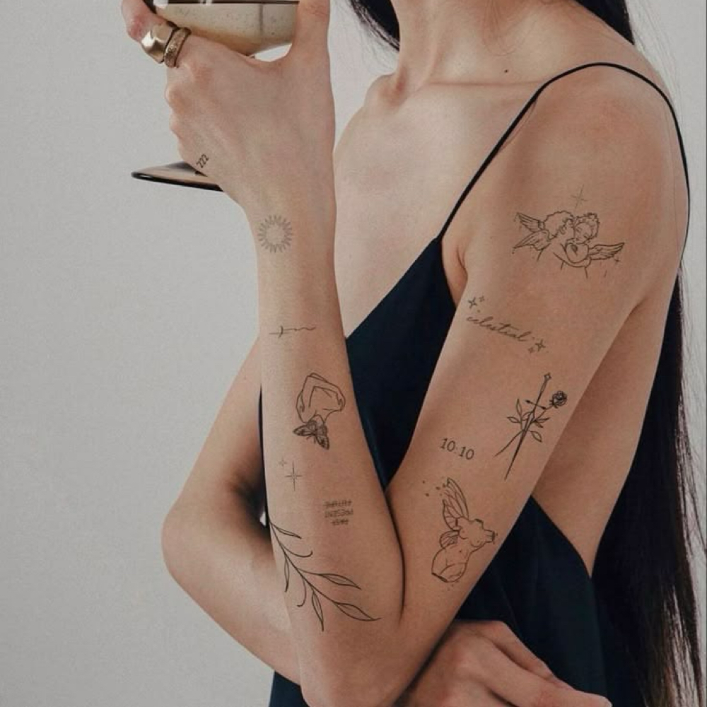 STICKER SLEEVE (6-15 Tiny Tattoos) at Pretty Fine Studios in Thousand Oaks, CA