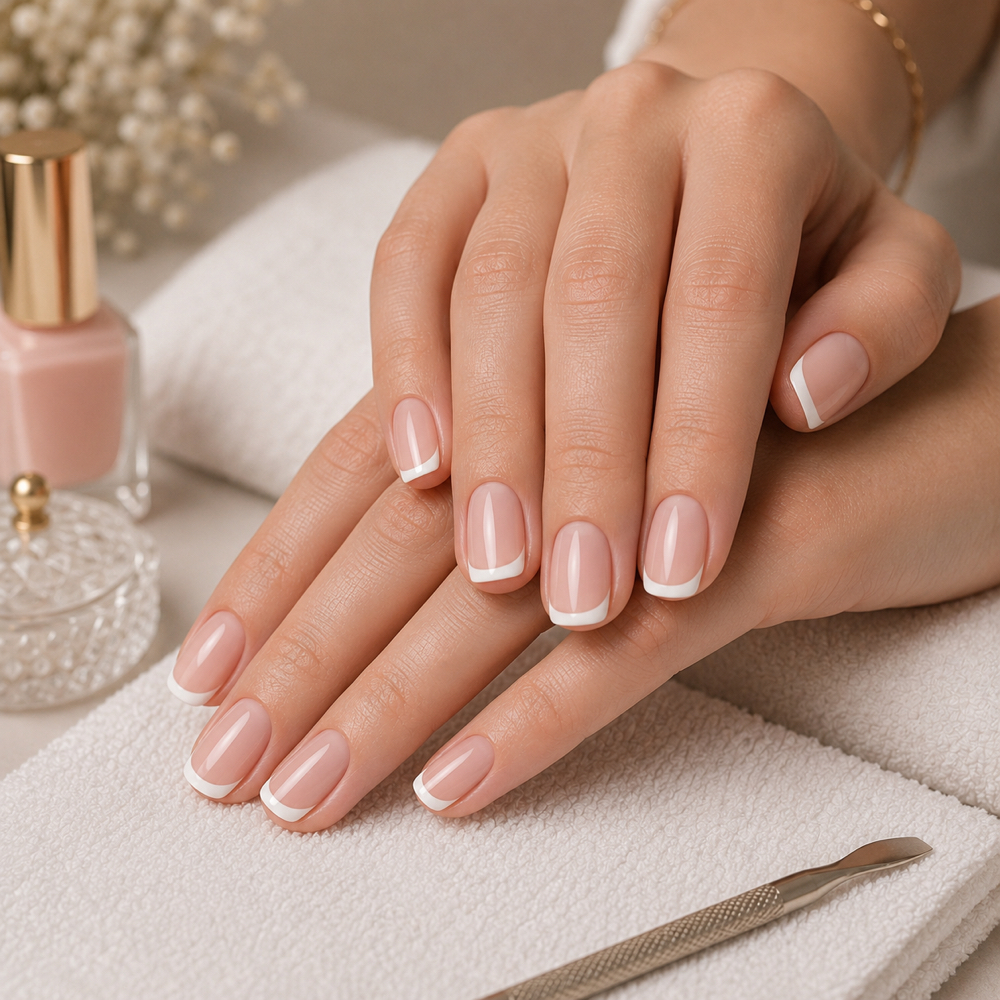 French Manicure Gel at HIKARA beauty studio in Gaithersburg, MD