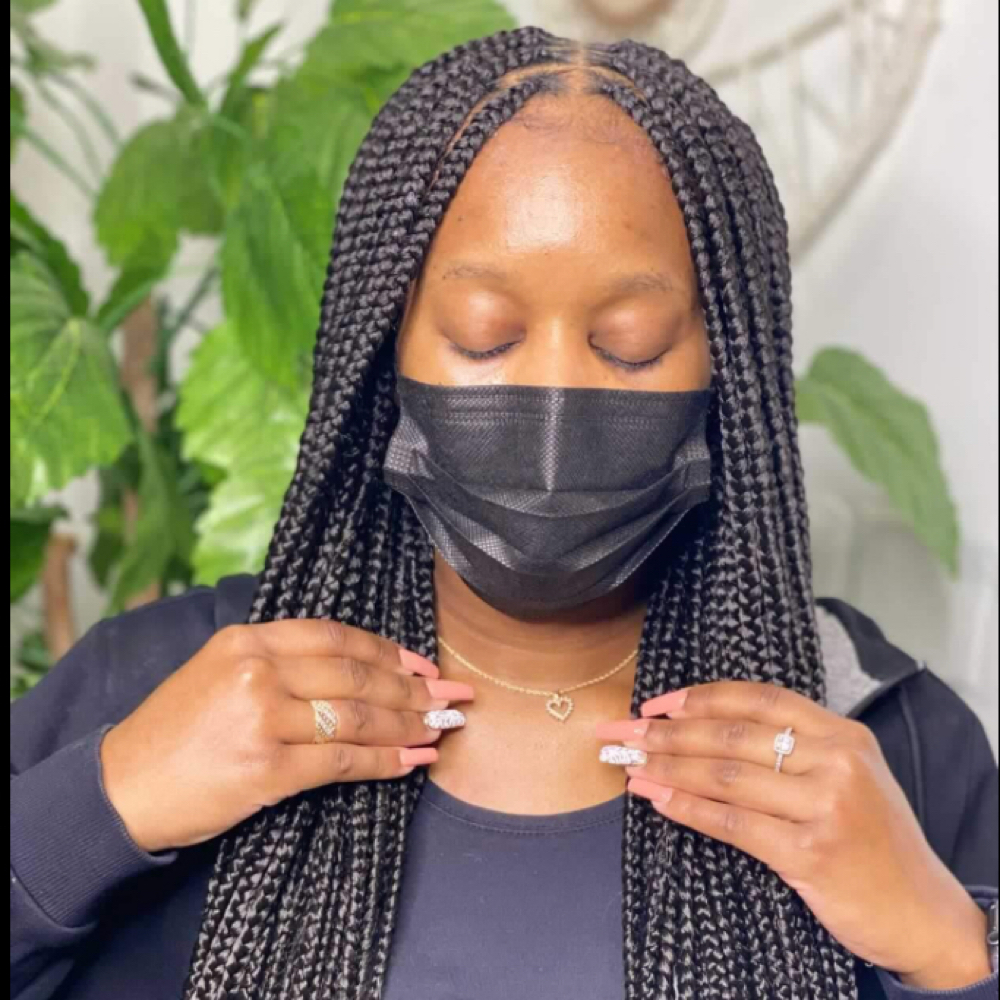 Medium Knotless (Midback) at Chrisma Braids in Irvington, NJ
