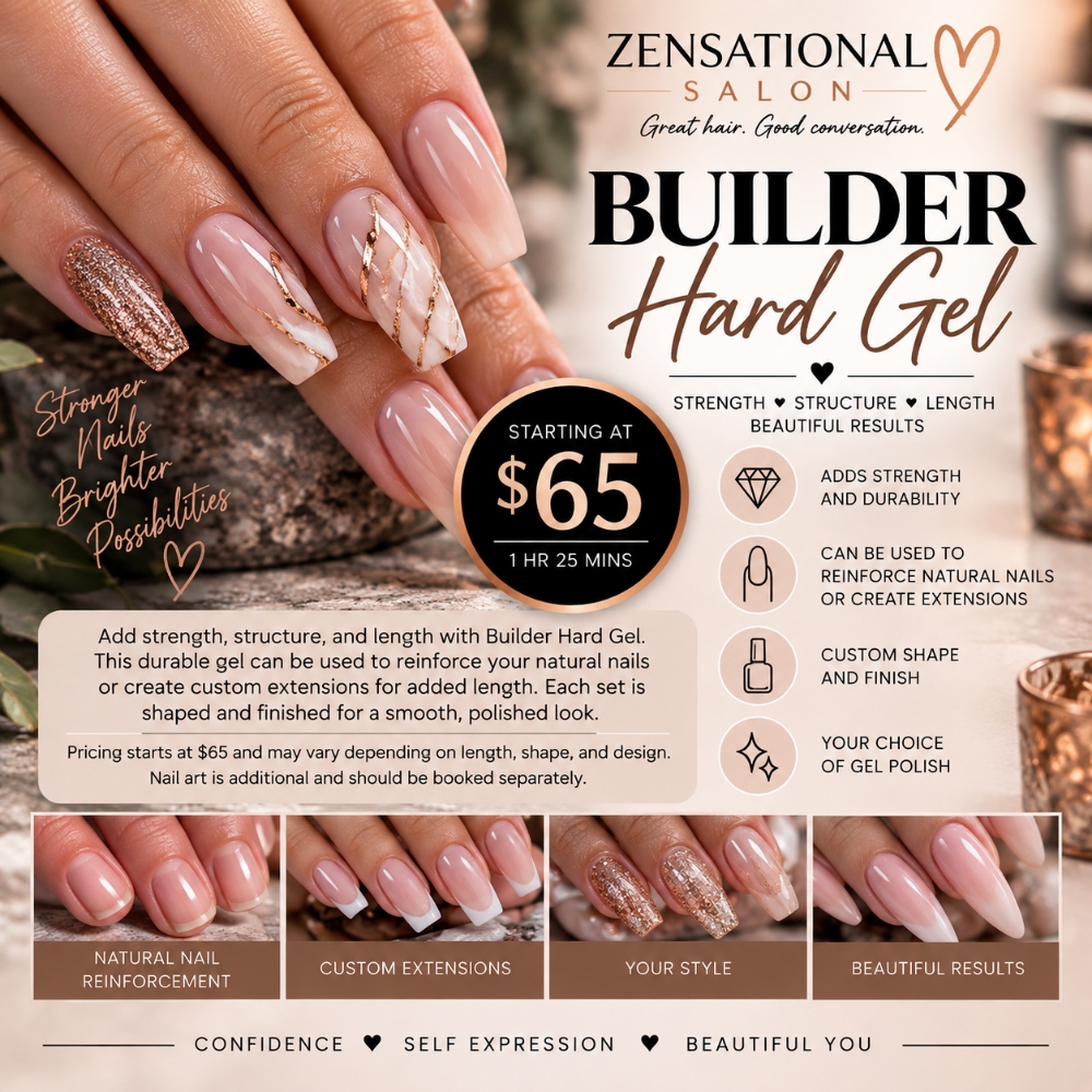 Builder Hard Gel at Zensational Salon in The Dalles, OR