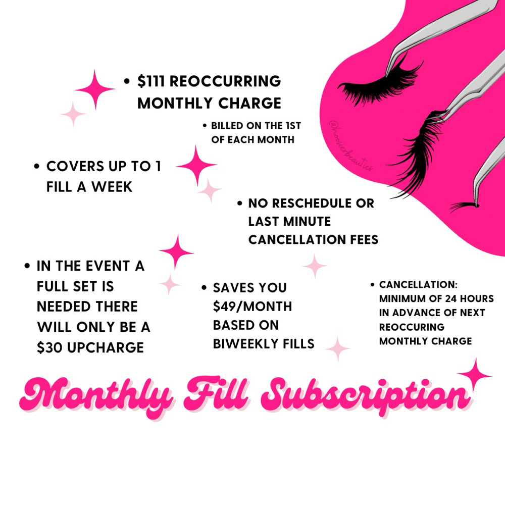 Monthly Lash Fill Subscription