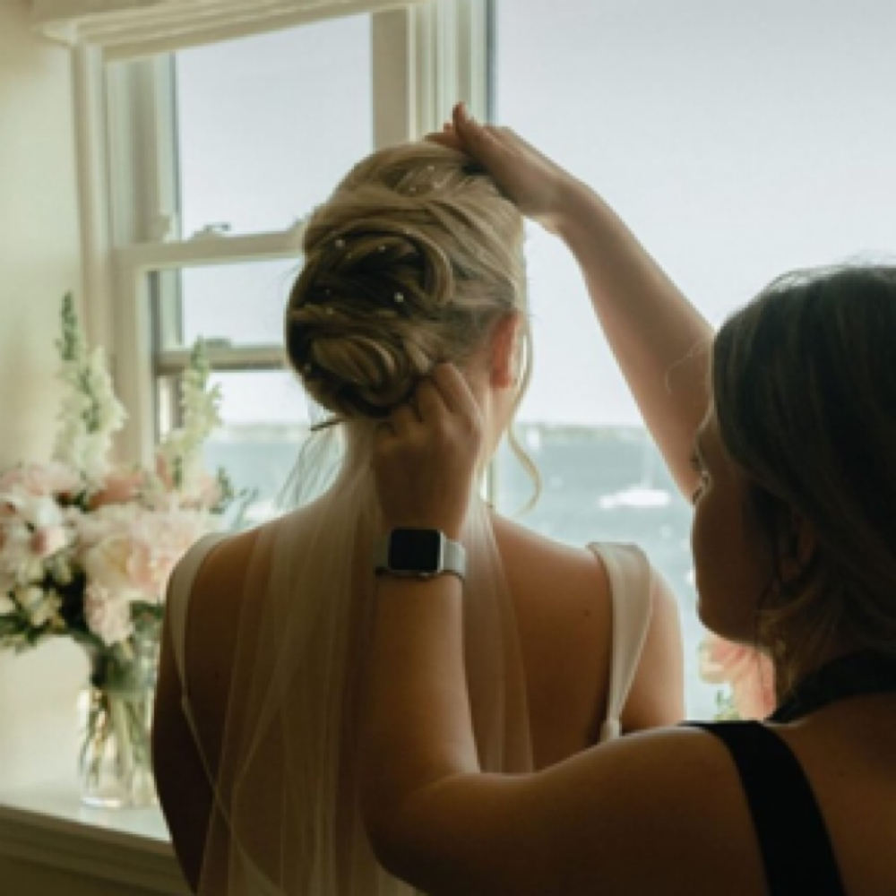 In Salon Bridal Hairstyling + Trial at the shore in North Kingstown, RI