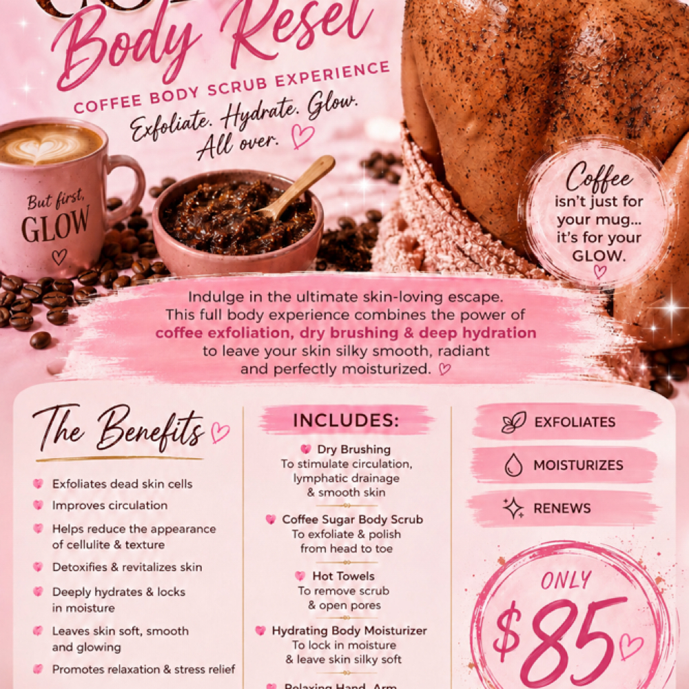 Coffee Body Reset at Lakkey Lou’s Room in Elizabethton, TN