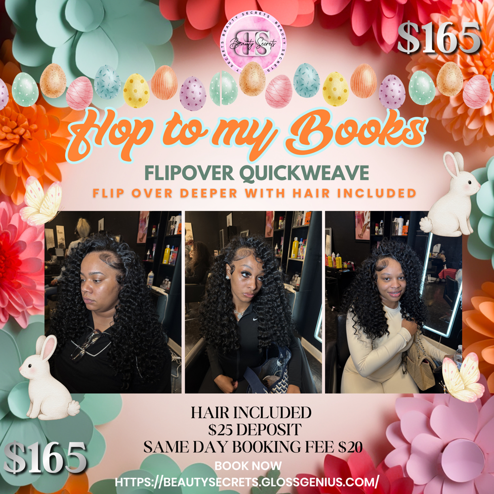 Flip Over Quick Weave W/ Deep Wave at Beauty Secrets in Milwaukee, WI