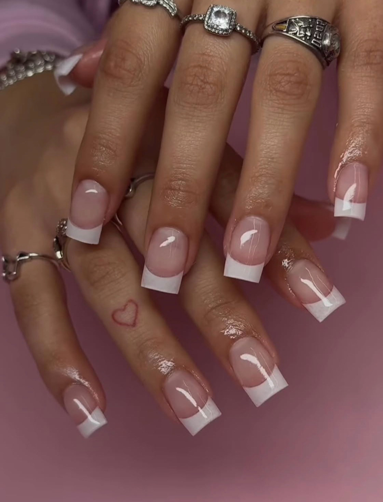 Basic Old School French Tip Set at Yazzy Nails in Fayetteville, NC