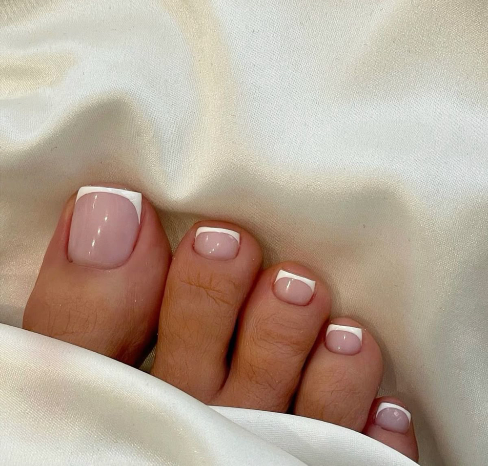 Gel Polish French Tip ( Dry Pedi) at Nails By Melonie Rosee in Lubbock, TX