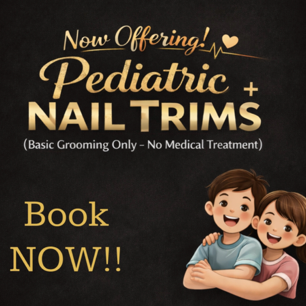 Pediatric trimming- Toenail at Happy Feet & Aesthetics in Plainview, TX