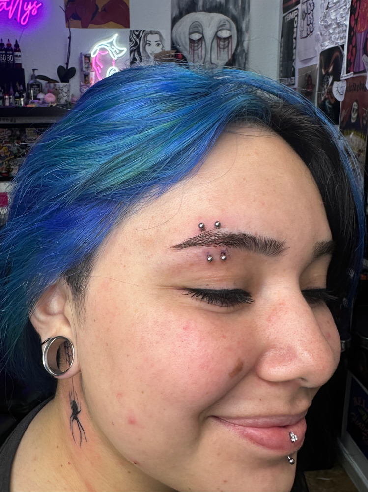 Double Eyebrow Piercings