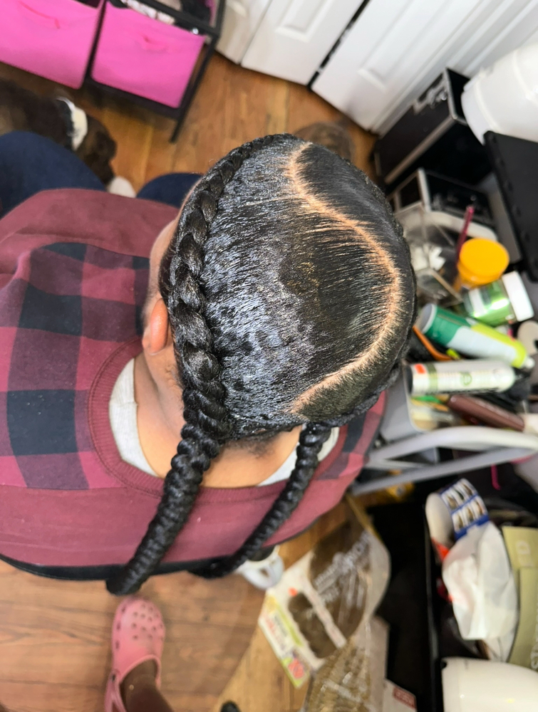 Straight back (2 braids)