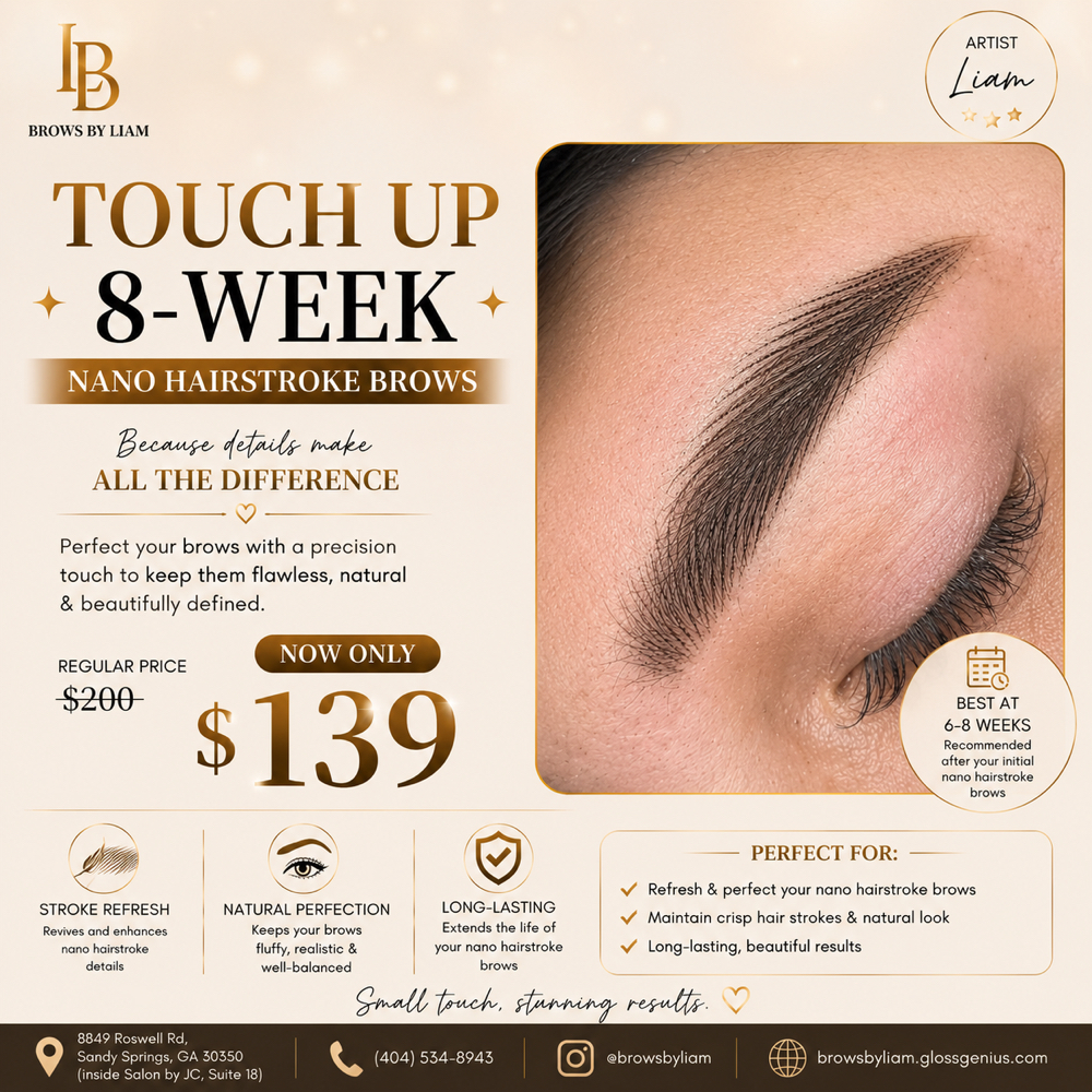 Nano Hairtrokes Touch Up 8-week at Liam Studio - Permanent Beauty in Sandy Spring, GA