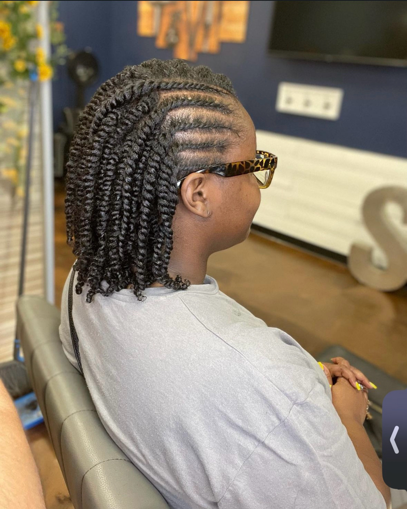 2 Strand Twists w/ Flat Twists