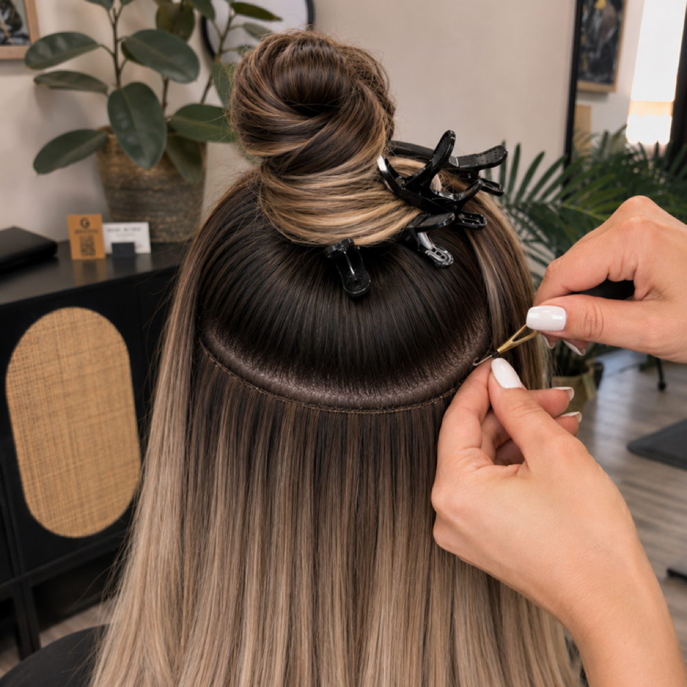 Quick Weft Move Up at Rachel Allen at Thalia Hair Studios in Ca, CA