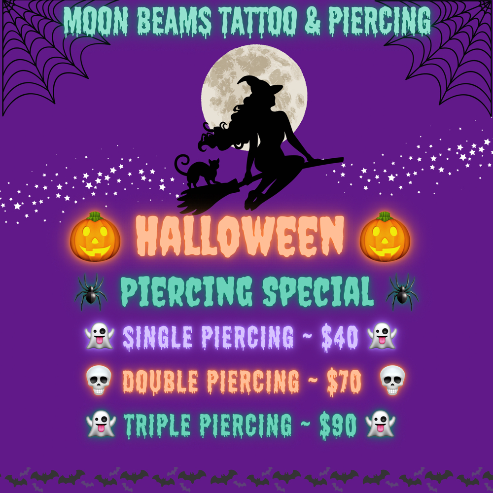 🎃 Halloween Piercing Special 🎃 G at Moon Beams Tattoo & Piercing in Pocatello, ID