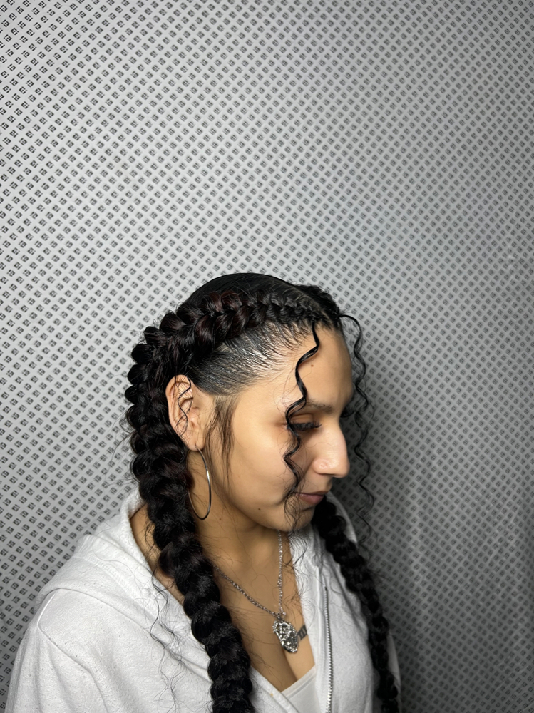 2 Butterfly Braids With Curls