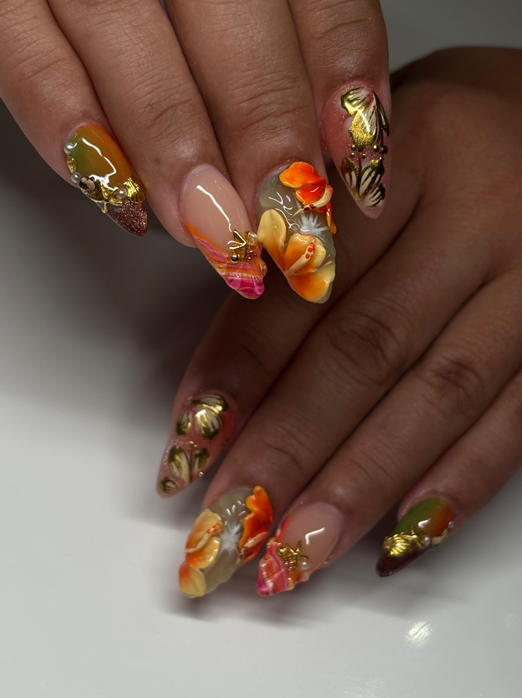 Medium Acrylic Full Set at Kitty Klaw’d By Justina in Wilbraham, MA