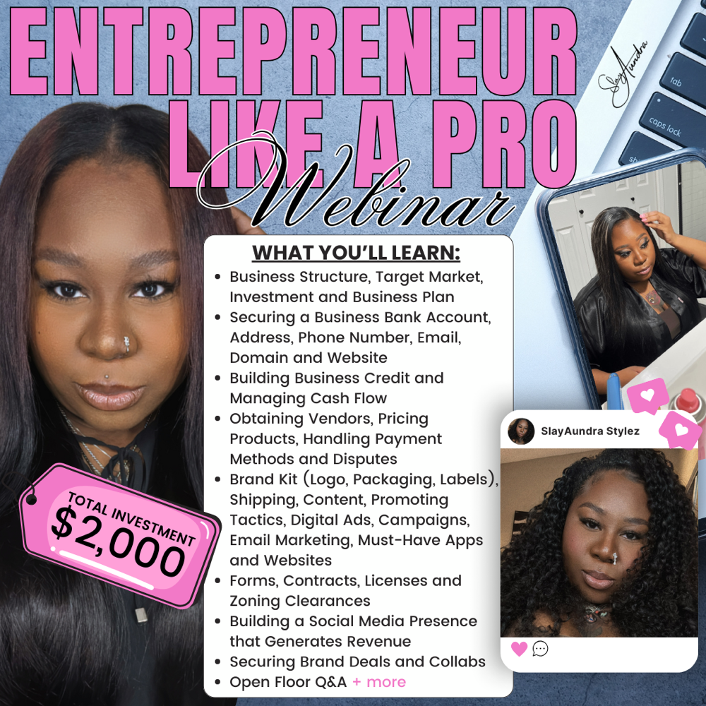 Entrepreneur Like A Pro Webinar