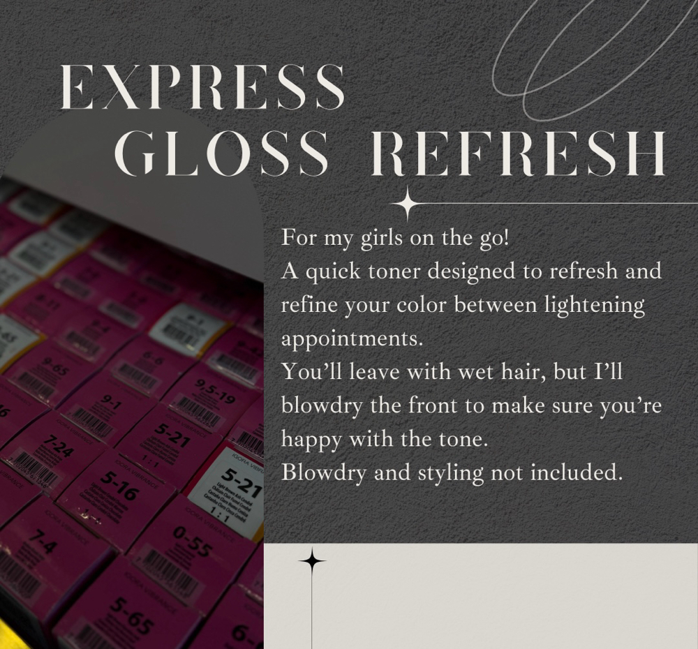 Express Gloss Refresh at Leslie Aileen Hair in Plano, TX