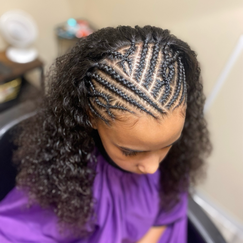 Fulani Braids On Natural Hair at Roots To Ends in Columbus, OH