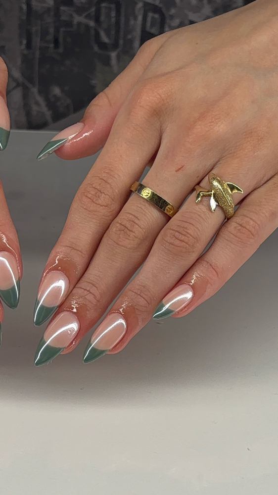 Solid french tip (gel x)