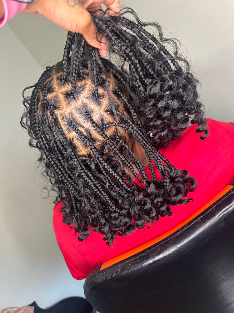Short Boho Knotless Braids