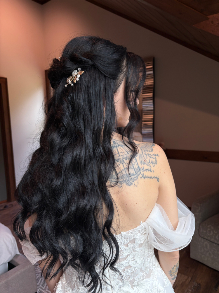 bridal trial hair run at hairbykaleym in Kingsport, TN