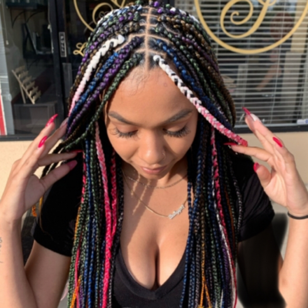 Small Box Braids at Queen’z & King’z Barber Salon in Murrieta, CA