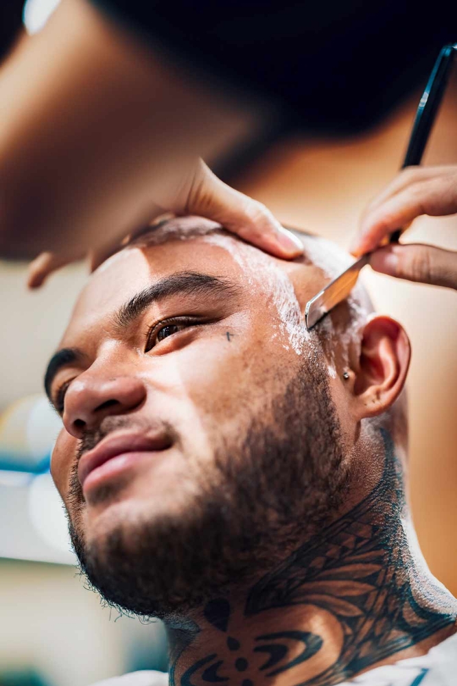Hot Lather Head Shave