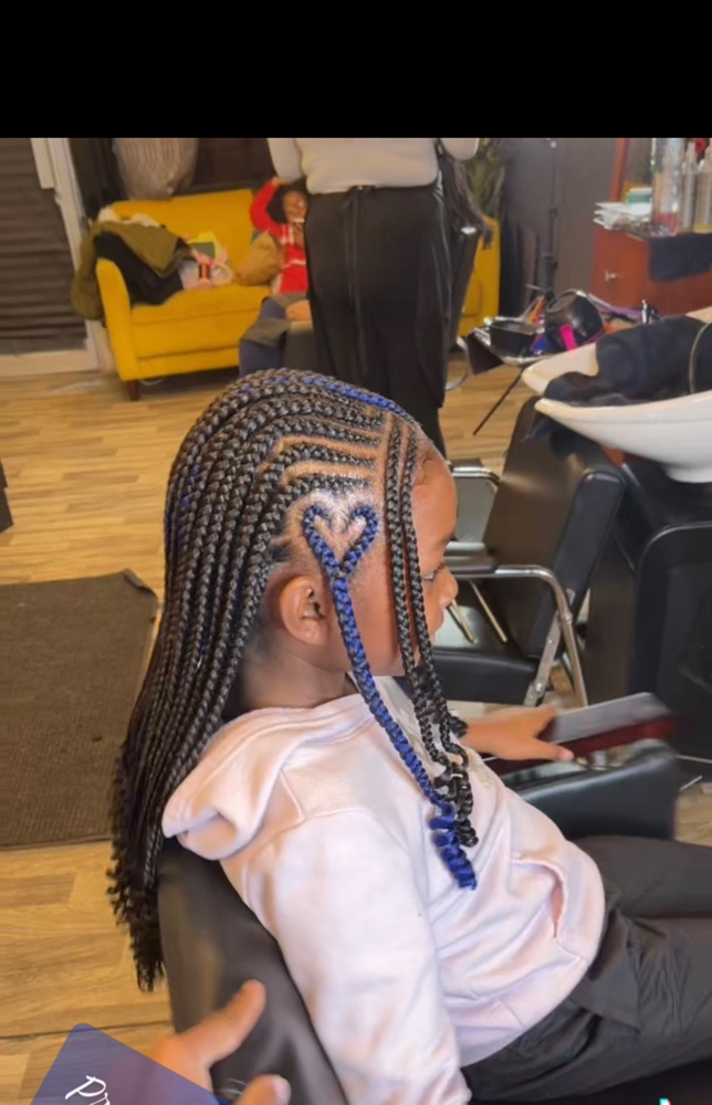 Girls Feed Ins/w Knotless(Age 7-12)