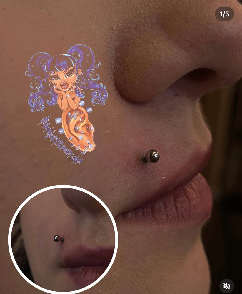 Monroe (lip) at Bodyart By Emerald Esme 🖤🕷️ in El Centro, CA