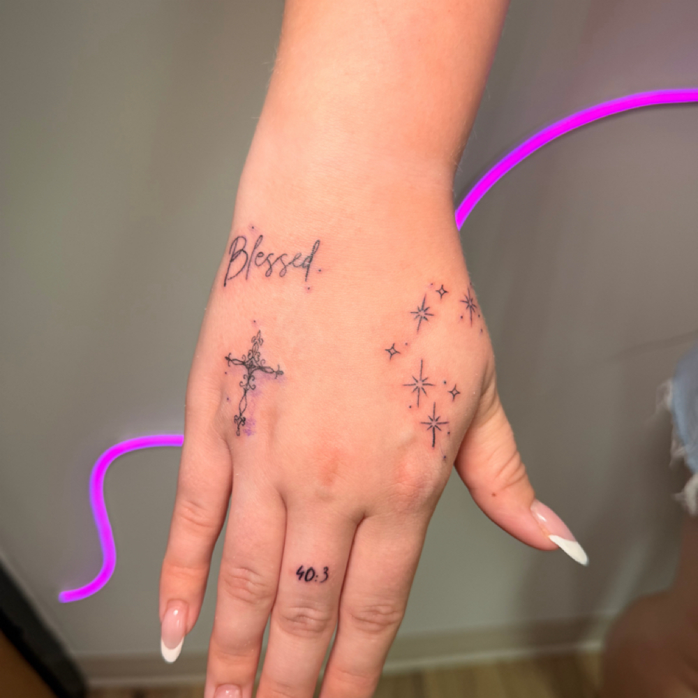 hand tattoos at Tattoo Tech in Moraine, OH