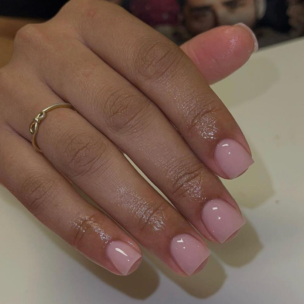 Acrylic Natural Nail Overlay at Delaney Designs in Coralville, IA