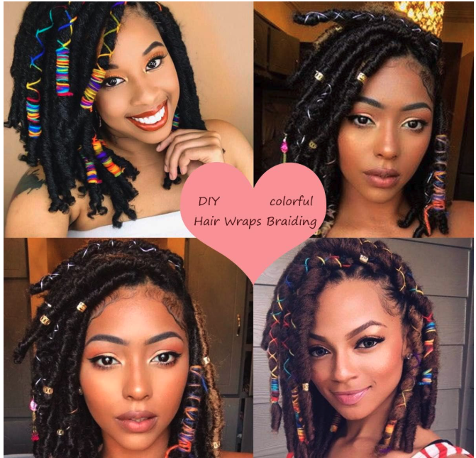 Wrap Locs (Colorful Thread Accents)