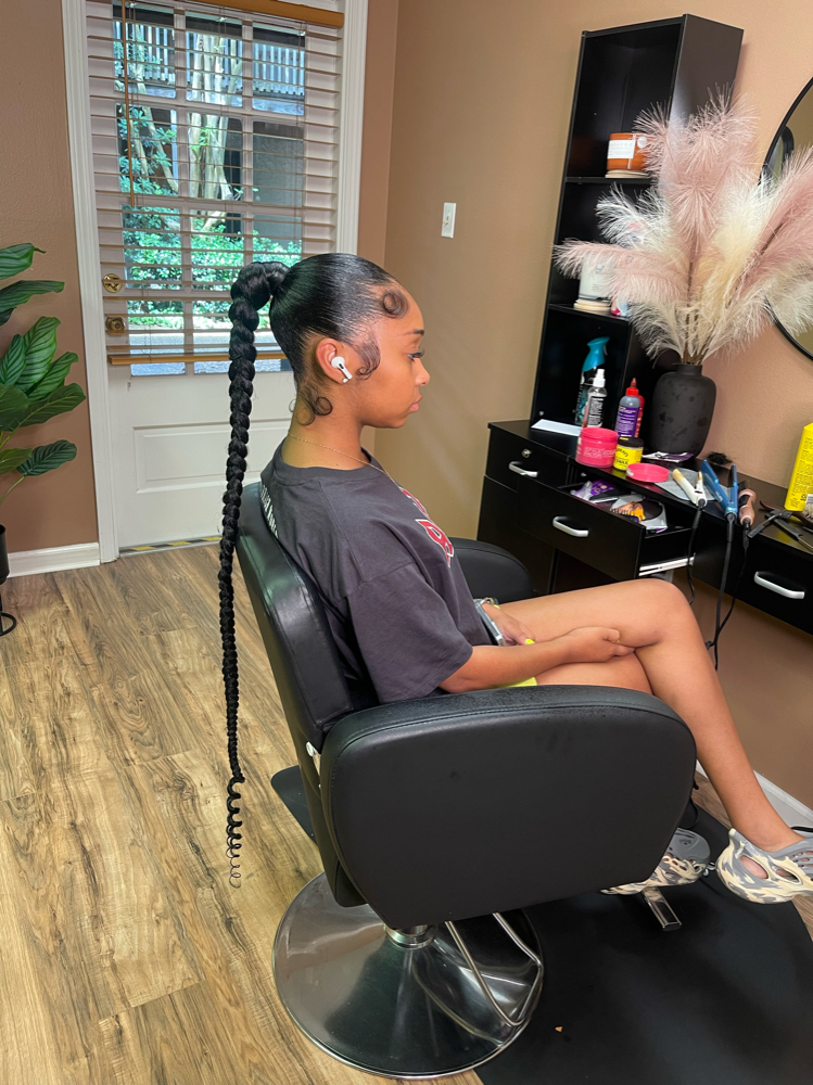 Low Braid  Or High Braid Ponytail