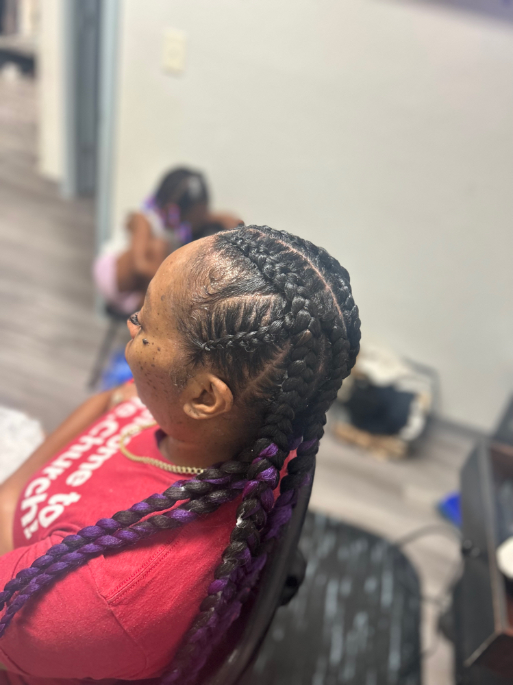 2-4 Feed in Braids (Hair Included)