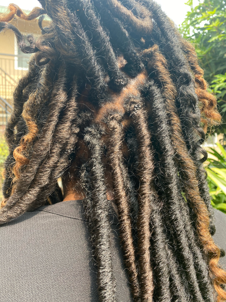 Individually crocheted faux locs