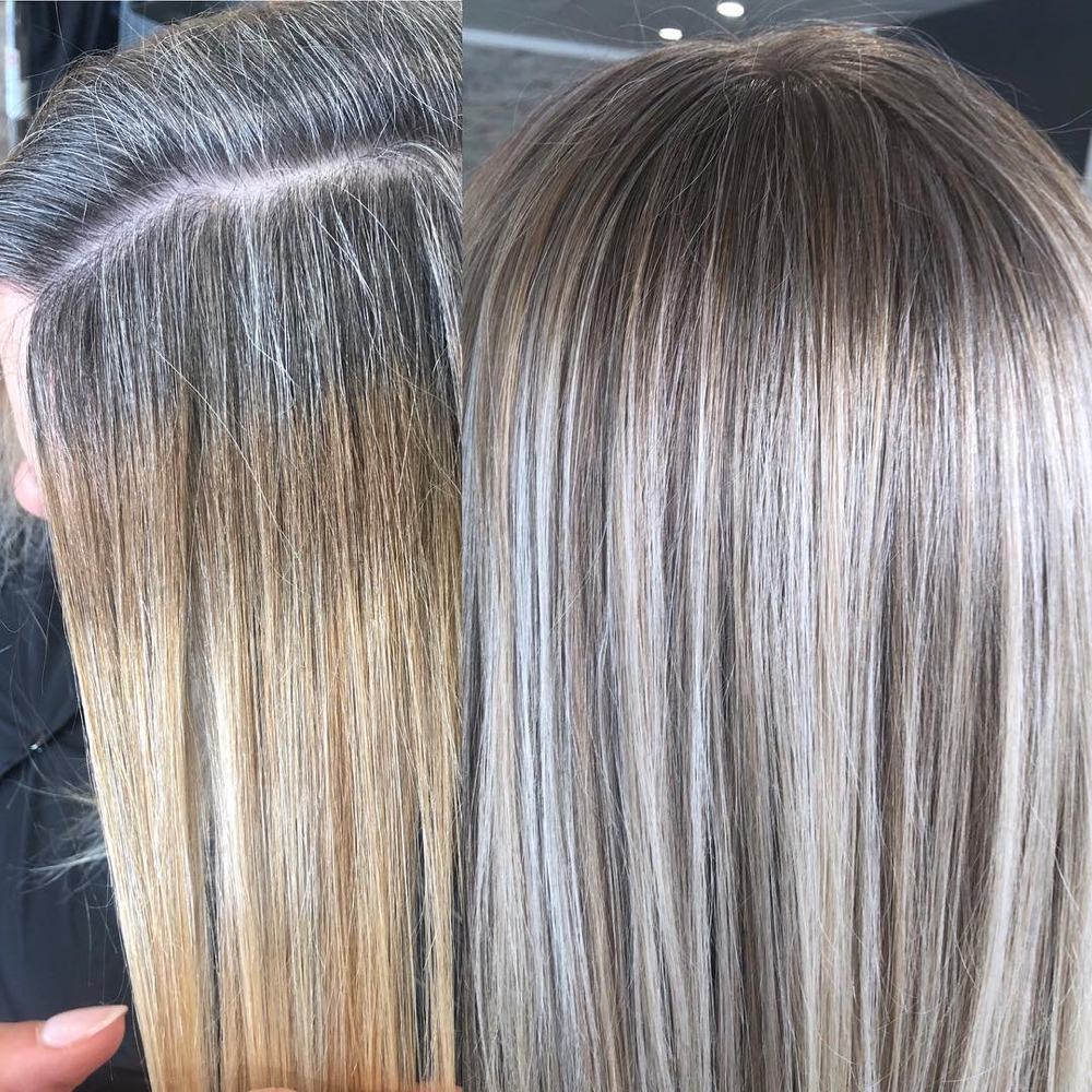 Grey Blending/ Baby lights at D'Luxx Beauty in San Antonio, TX