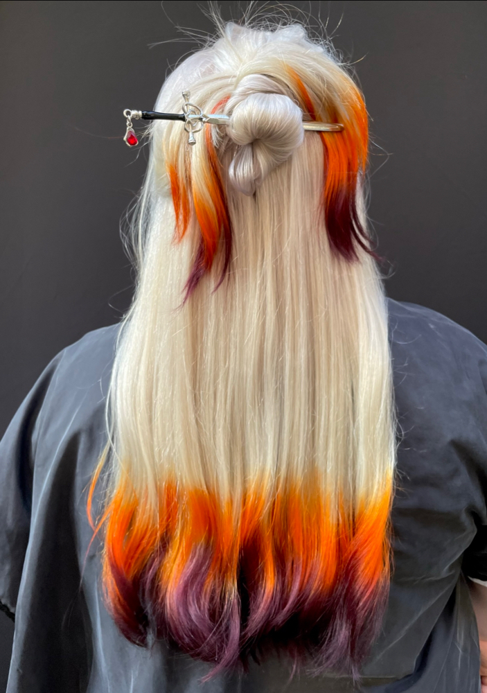 Long Hair Bleach and Tone Retouch